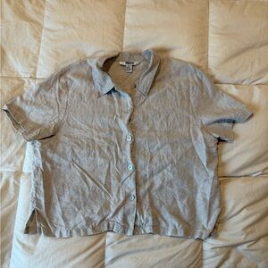 Linen button up cute buttons Poetic 100% linen